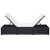 vidaXL Sun Loungers with Cushions 2 pcs Poly Rattan Black