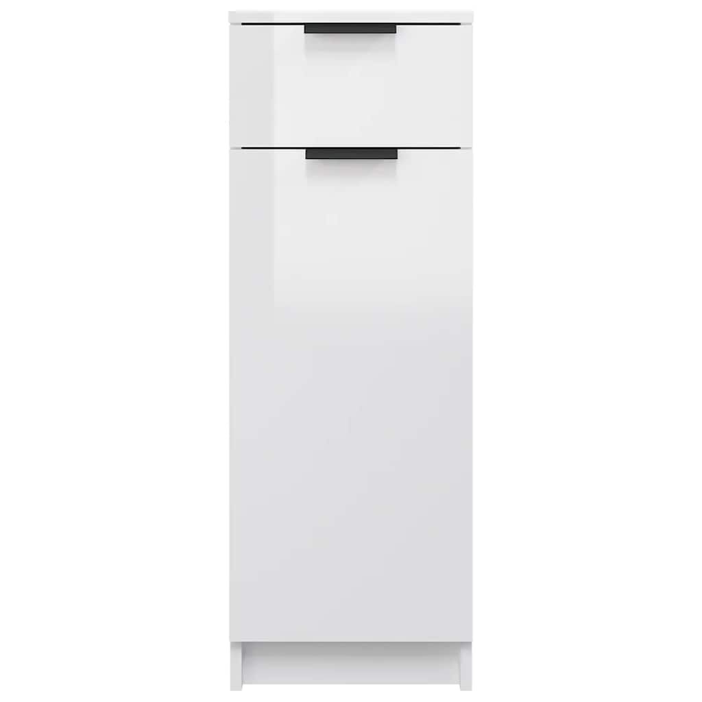 vidaXL Bathroom Cabinet High Gloss White 32x34x90 cm Engineered Wood