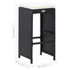 vidaXL 5 Piece Outdoor Bar Set Poly Rattan and Glass Black