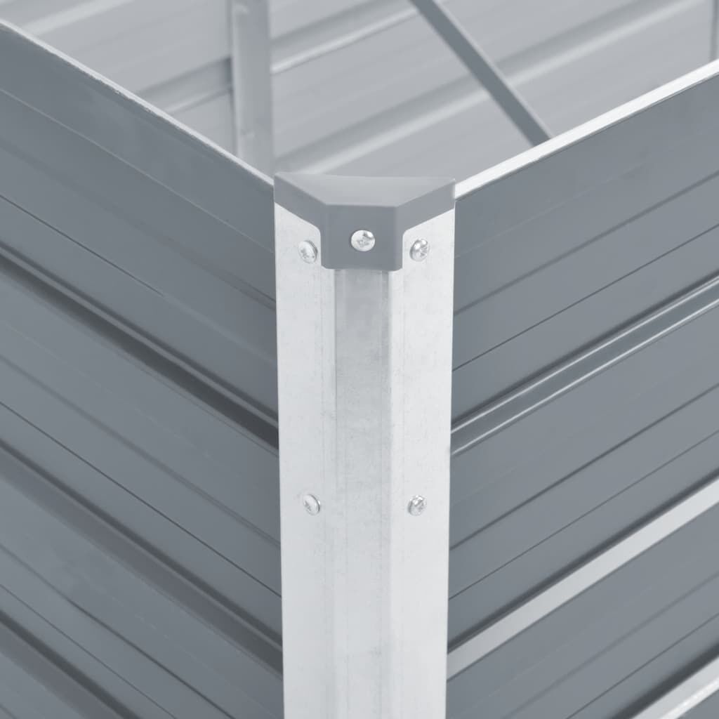 vidaXL Garden Raised Bed Galvanised Steel 100x40x77 cm Grey