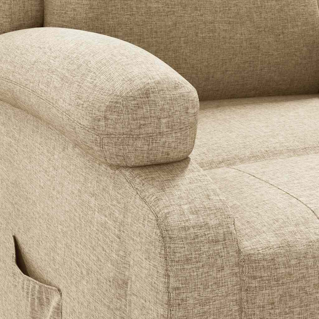 vidaXL Recliner Chair Cream Fabric