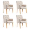vidaXL Dining Chairs with Armrests 4 pcs Beige Fabric