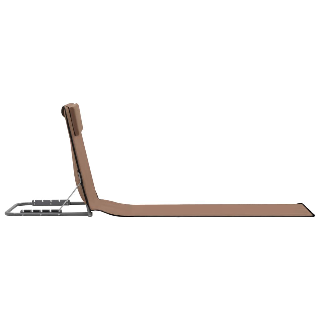 vidaXL Folding Beach Mats 2 pcs Steel and Fabric Brown