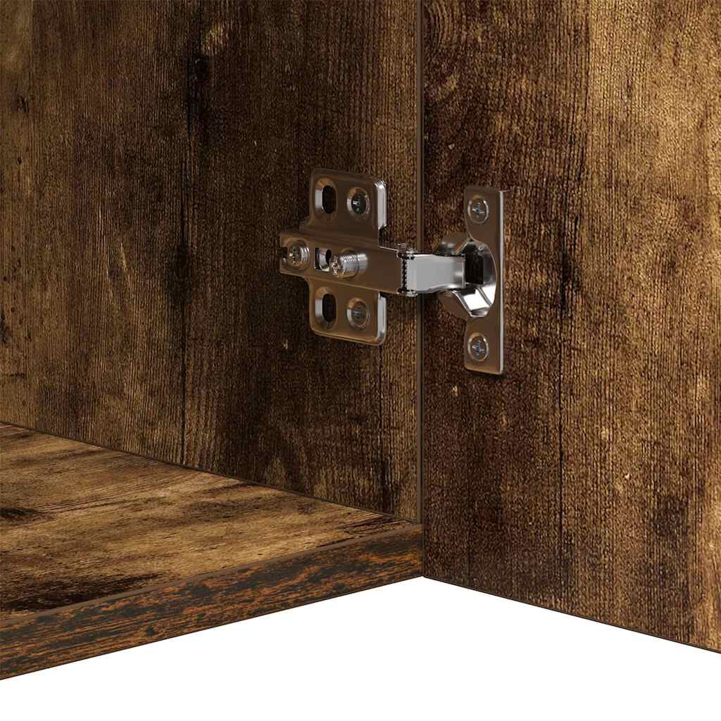 vidaXL Sideboard with LED Lights Smoked Oak 80x35x75 cm