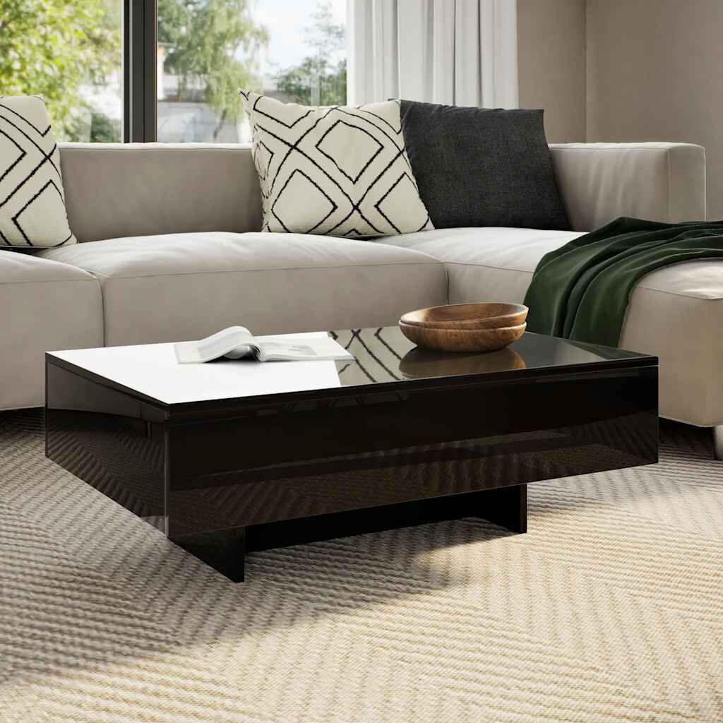 vidaXL Coffee Table High Gloss Black, black vidaXL Coffee Table High Gloss Black