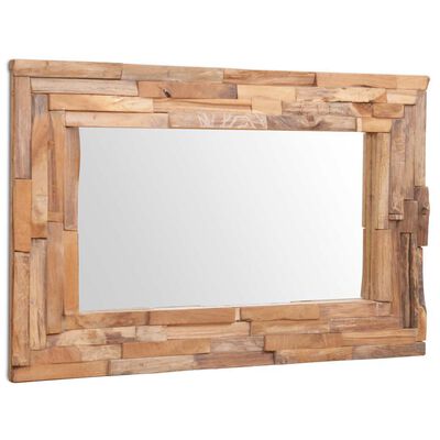 vidaXL Decorative Mirror Teak 90x60 cm Rectangular,  vidaXL Decorative Mirror Teak 90x60 cm Rectangular