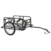 vidaXL Bike Trailer 130x73x48.5 cm Steel Black,  vidaXL Bike Trailer 130x73x48.5 cm Steel Black