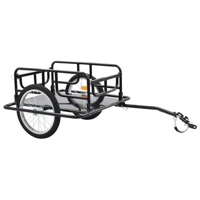 vidaXL Bike Trailer 130x73x48.5 cm Steel Black,  vidaXL Bike Trailer 130x73x48.5 cm Steel Black