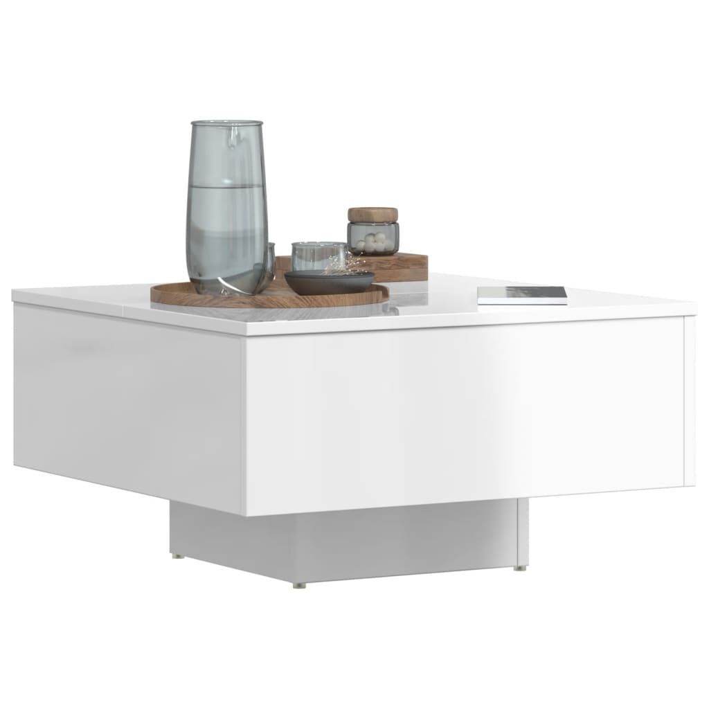 vidaXL Coffee Table High Gloss White 60x60x31.5 cm Engineered Wood
