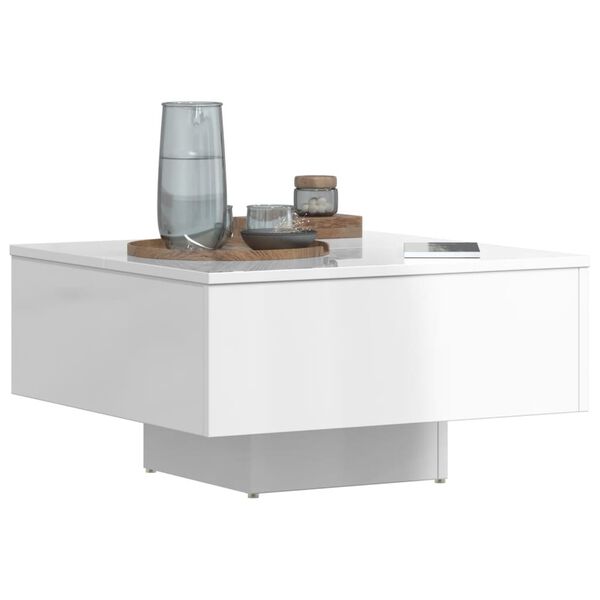 vidaXL Coffee Table High Gloss White 60x60x31.5 cm Engineered Wood