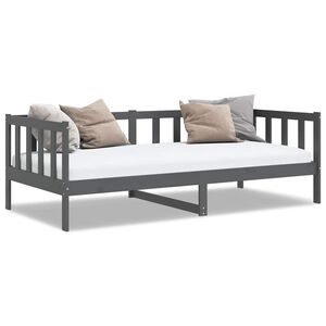 vidaXL Day Bed | Grey | Solid pinewood | 90x200 cm