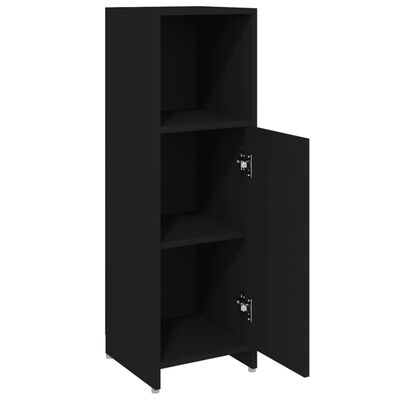 vidaXL Bathroom Cabinet Black 30x30x95 cm Engineered Wood, black vidaXL Bathroom Cabinet Black 30x30x95 cm Engineered Wood