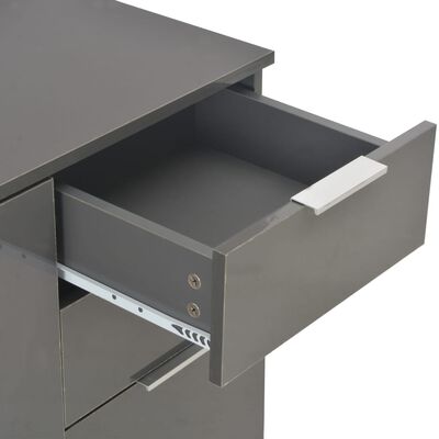 vidaXL Sideboard High Gloss Grey 71x35x80 cm Engineered Wood, grey vidaXL Sideboard High Gloss Grey 71x35x80 cm Engineered Wood