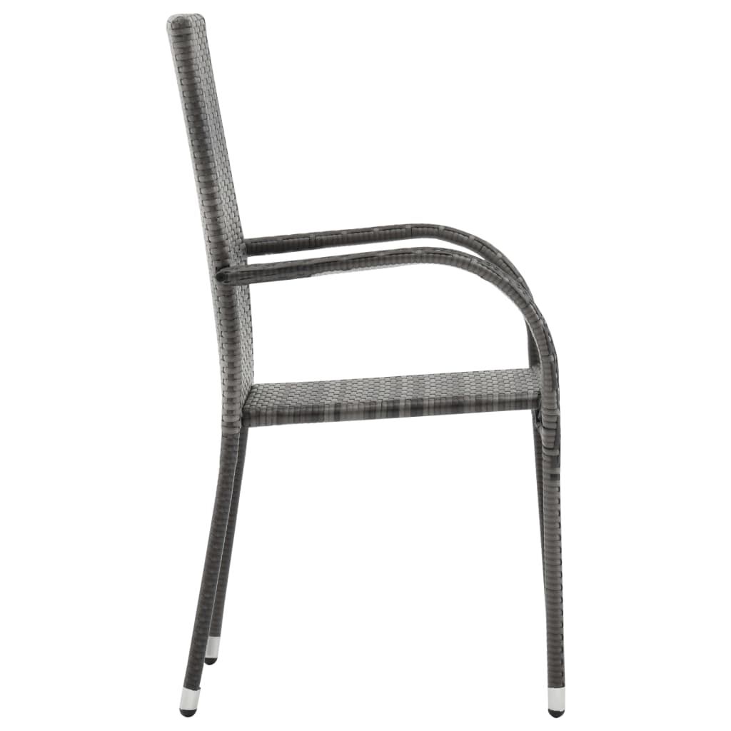 vidaXL 9 Piece Garden Dining Set Grey and Black
