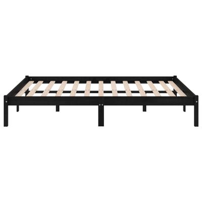 vidaXL Bed Frame without Mattress Black Solid Wood 160x200 cm, black vidaXL Bed Frame without Mattress Black Solid Wood 160x200 cm