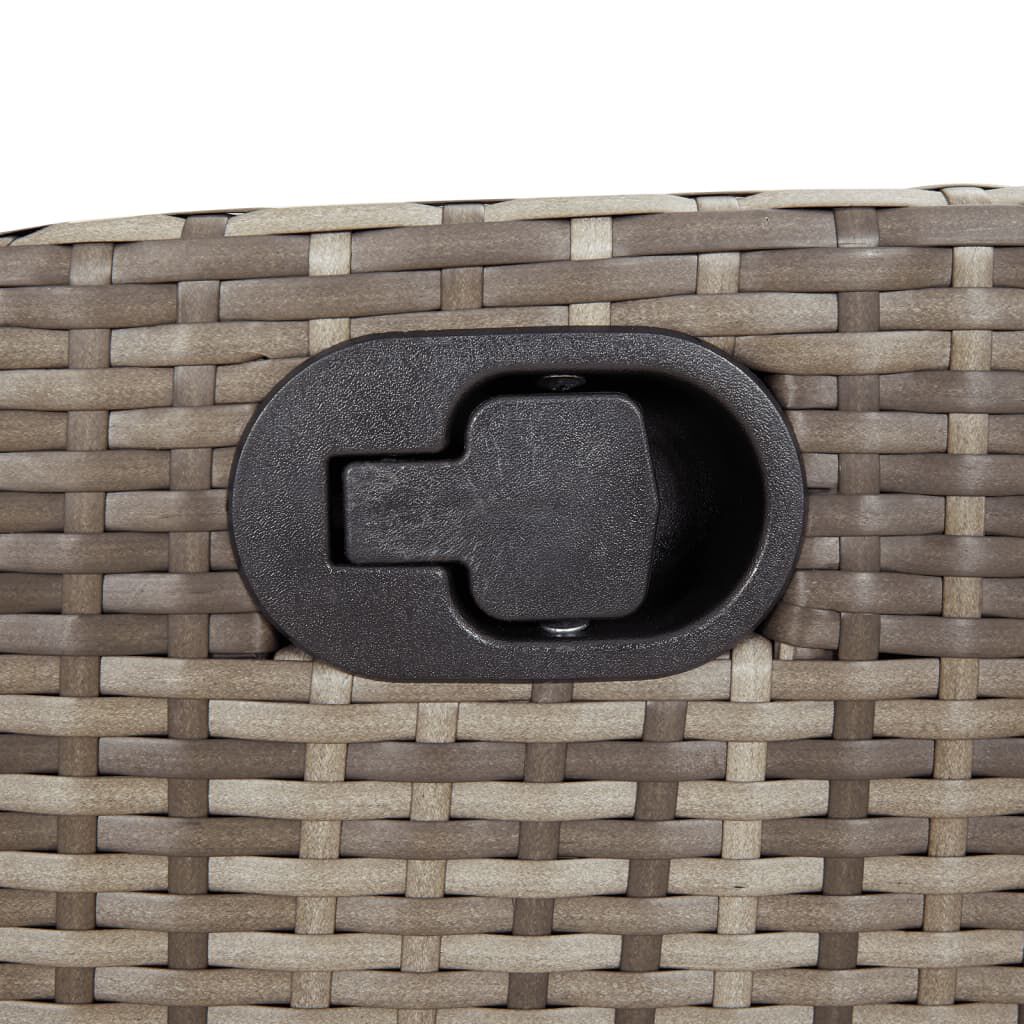 vidaXL Reclining Garden Chairs 2 pcs with Footrest Grey Poly Rattan