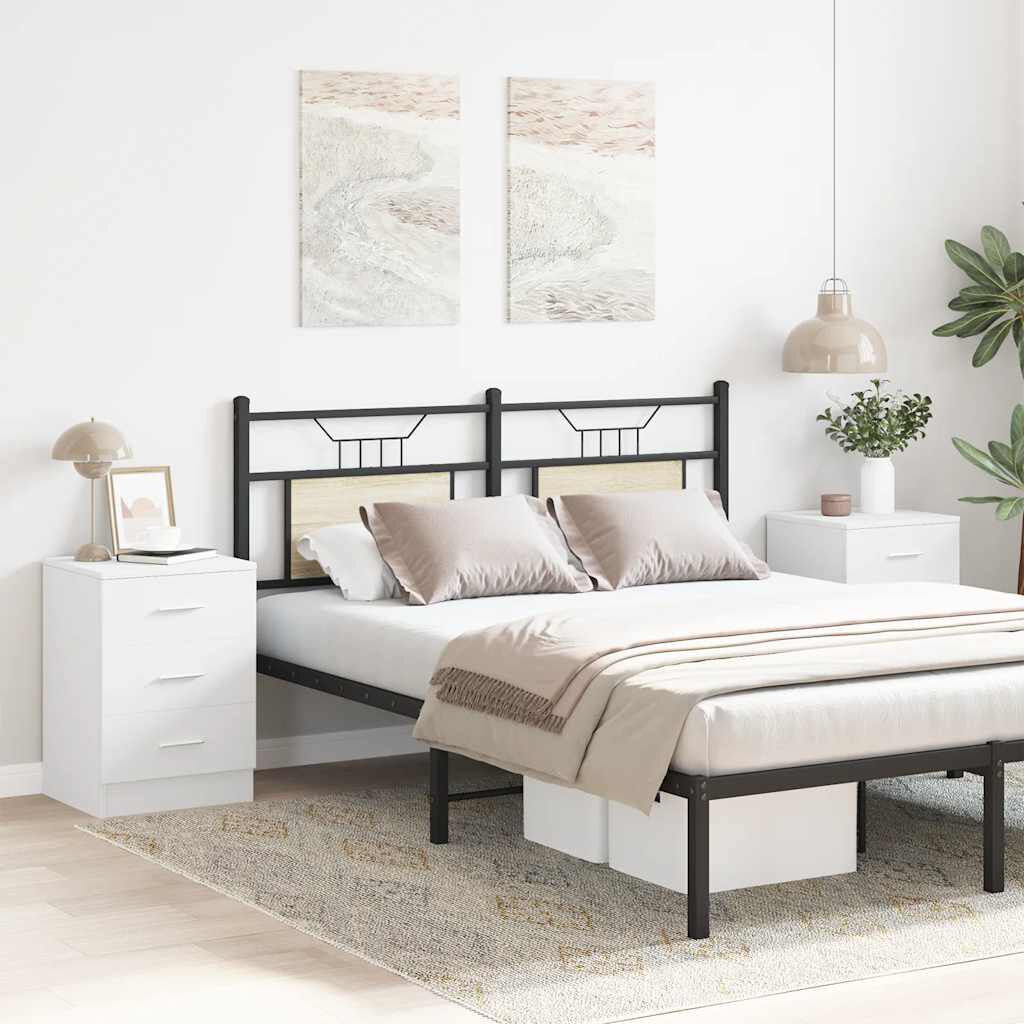 vidaXL Bedside Cabinets 2 pcs White 38x35x56 cm Engineered Wood