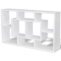 vidaXL Floating Wall Display Shelf 8 Compartments White, white vidaXL Floating Wall Display Shelf 8 Compartments White
