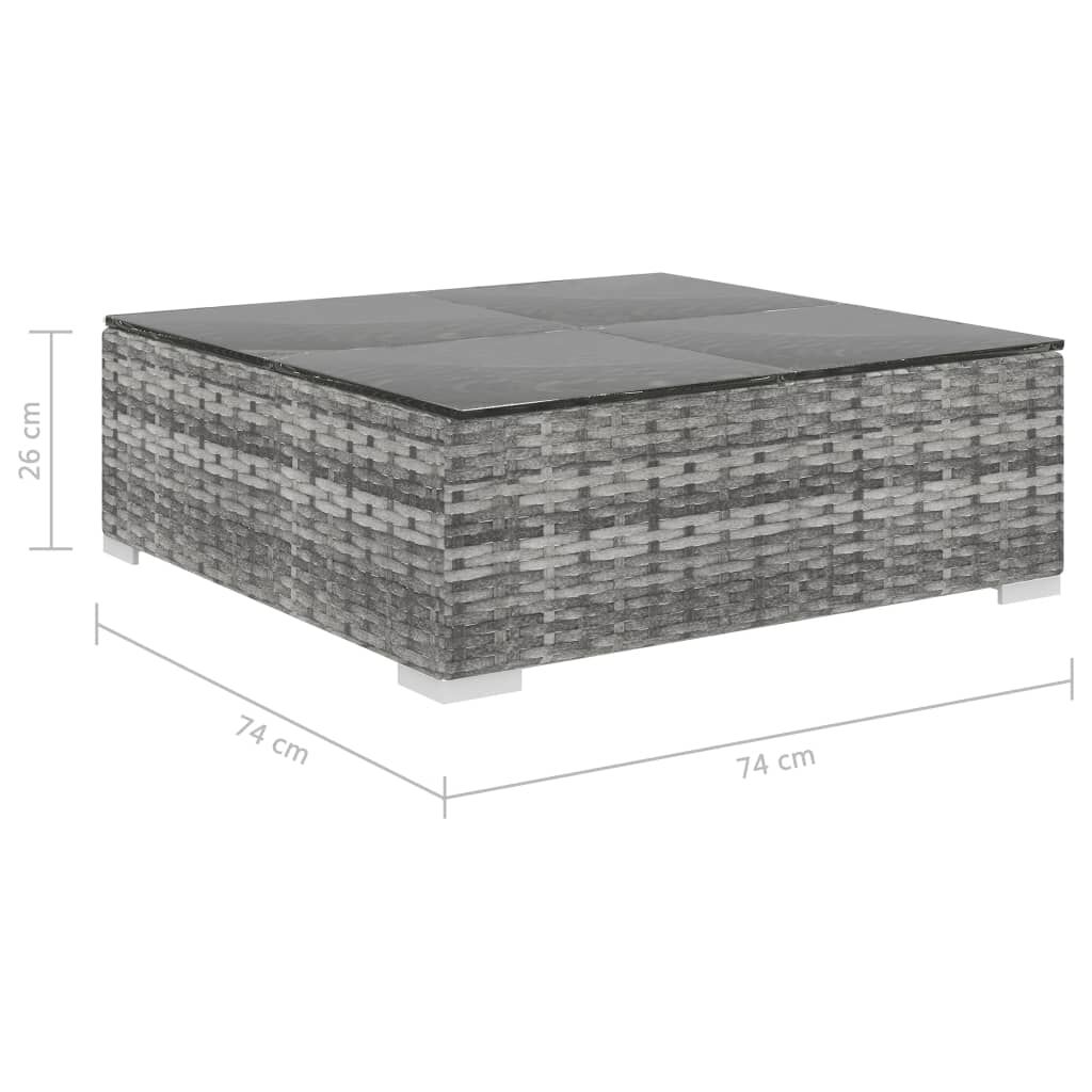 vidaXL 6 Piece Garden Lounge Set with Cushions Poly Rattan Grey