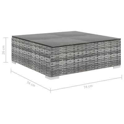 vidaXL 6 Piece Garden Lounge Set with Cushions Poly Rattan Grey, grey vidaXL 6 Piece Garden Lounge Set with Cushions Poly Rattan Grey
