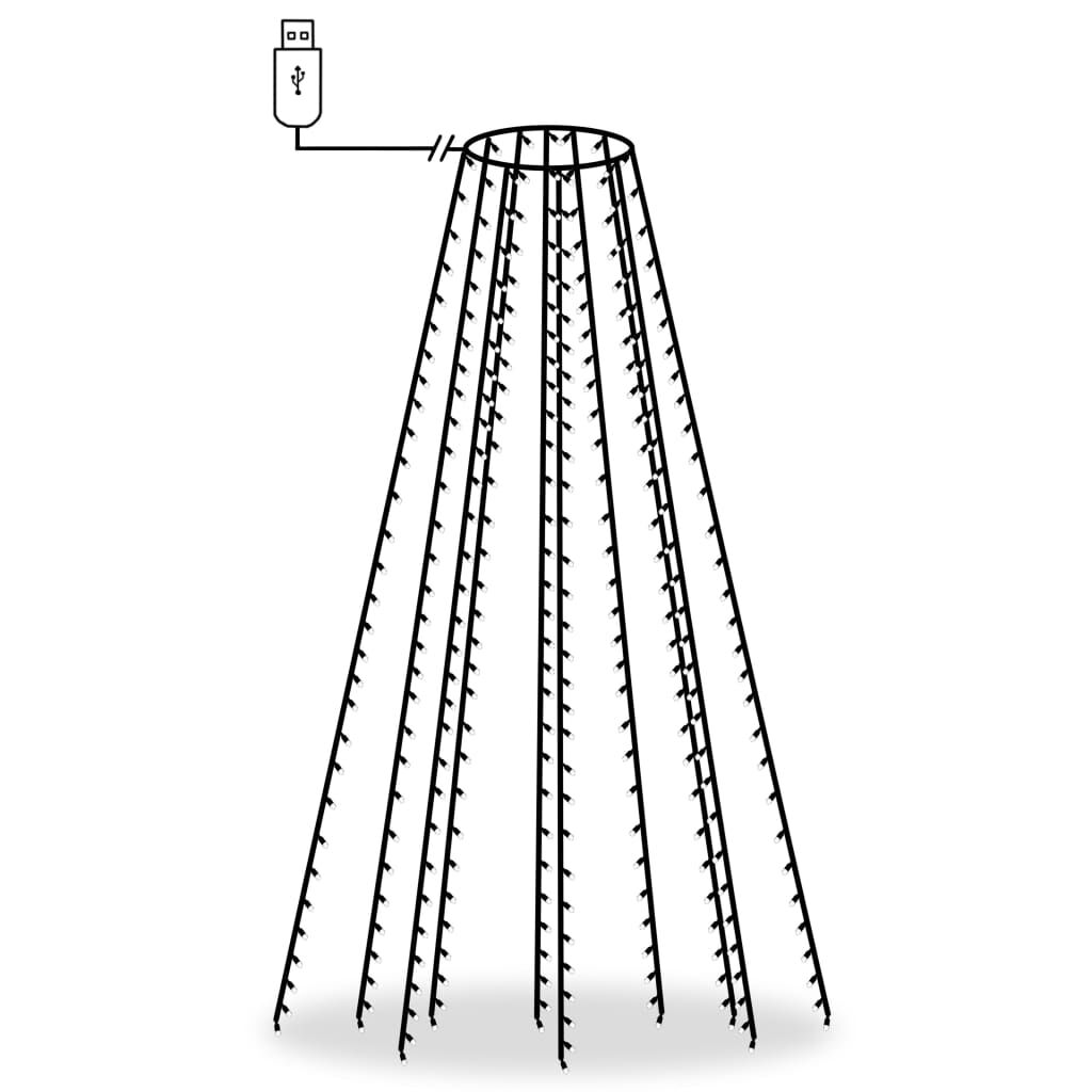 vidaXL Christmas Tree Net Lights with 250 LEDs Cold White 250 cm
