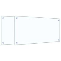 vidaXL Kitchen Backsplashes 2 pcs Transparent 80x40 cm Tempered Glass