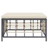 vidaXL Garden Footstool with Beige Cushion Poly Rattan