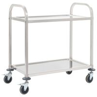 vidaXL 2-Tier Kitchen Trolley 95x45x83.5 cm Stainless Steel,  vidaXL 2-Tier Kitchen Trolley 95x45x83.5 cm Stainless Steel