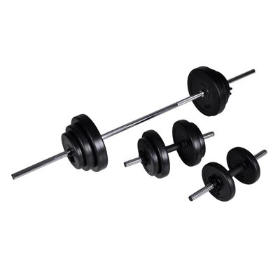 vidaXL Barbell +2 Dumbbell Set 30.5kg,  vidaXL Barbell +2 Dumbbell Set 30.5kg
