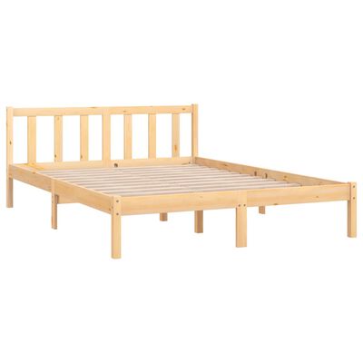 vidaXL Bed Frame without Mattress Solid Wood 140x200 cm, natural vidaXL Bed Frame without Mattress Solid Wood 140x200 cm