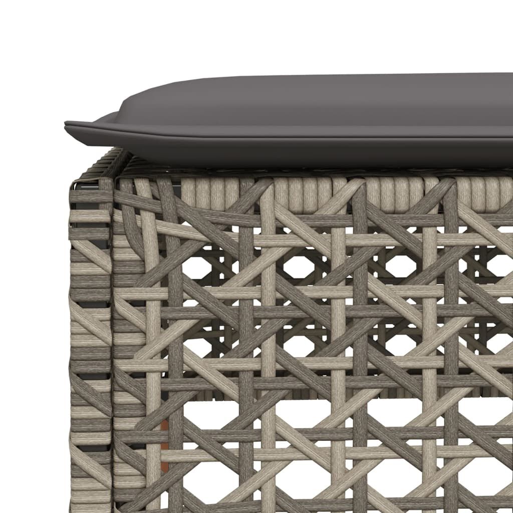 vidaXL 6 Piece Garden Sofa Set with Cushions Grey Poly Rattan