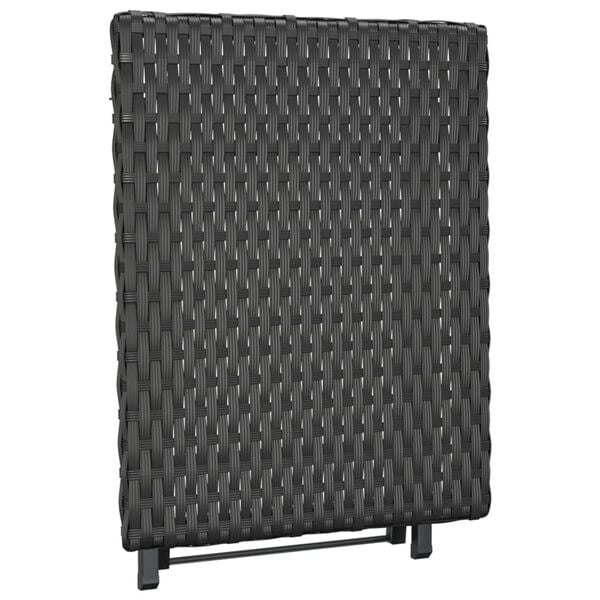 vidaXL Folding Table Black 45x35x32 cm Poly Rattan