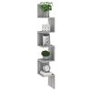 vidaXL Wall Corner Shelf Grey Sonoma 20x20x127.5 cm Engineered Wood