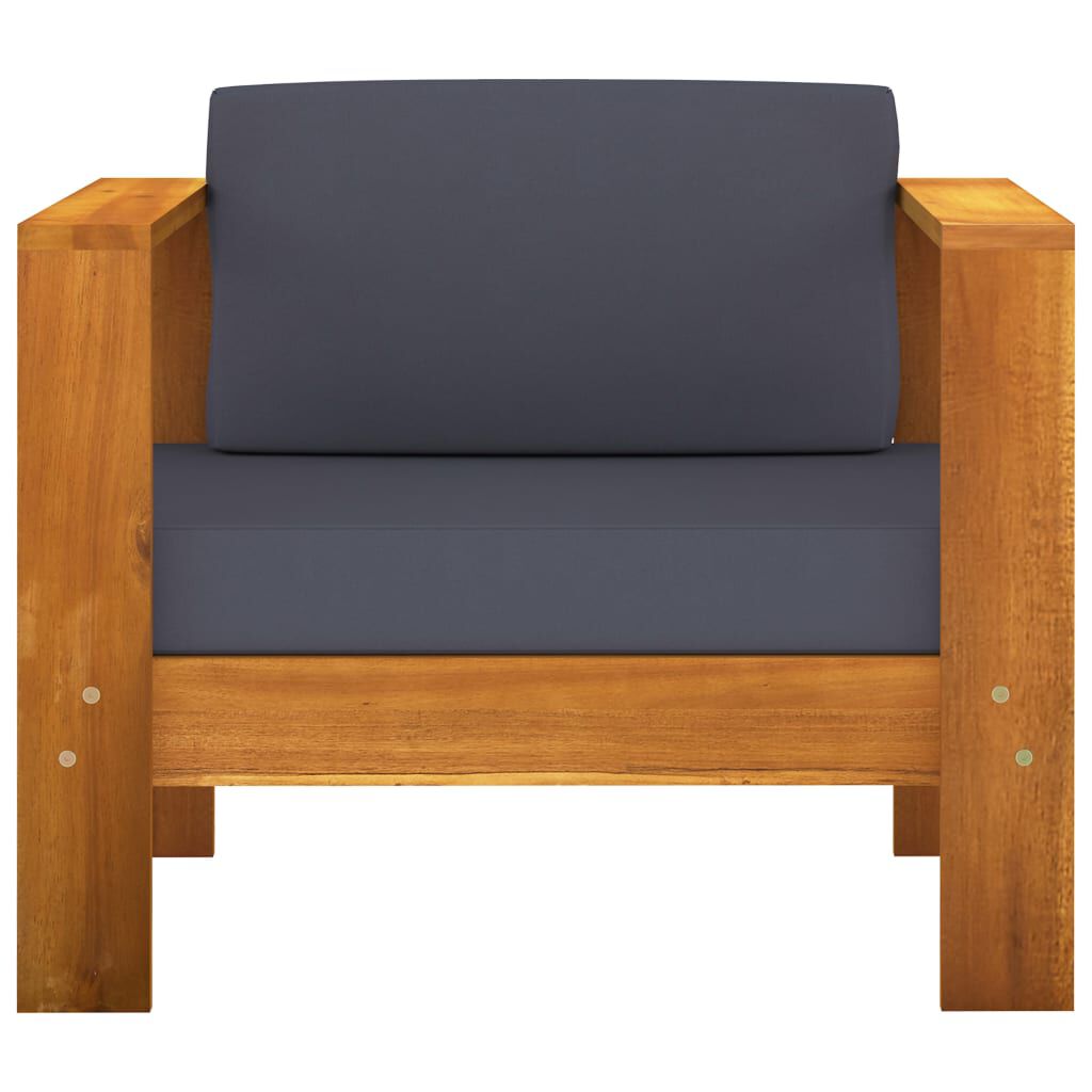 vidaXL 8 Piece Garden Lounge Set with Dark Grey Cushions Acacia Wood