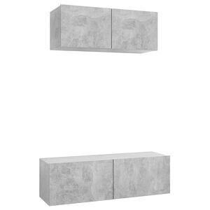 vidaXL 2 Piece TV Cabinet Set Concrete Grey Engineered Wood (801476+801485)