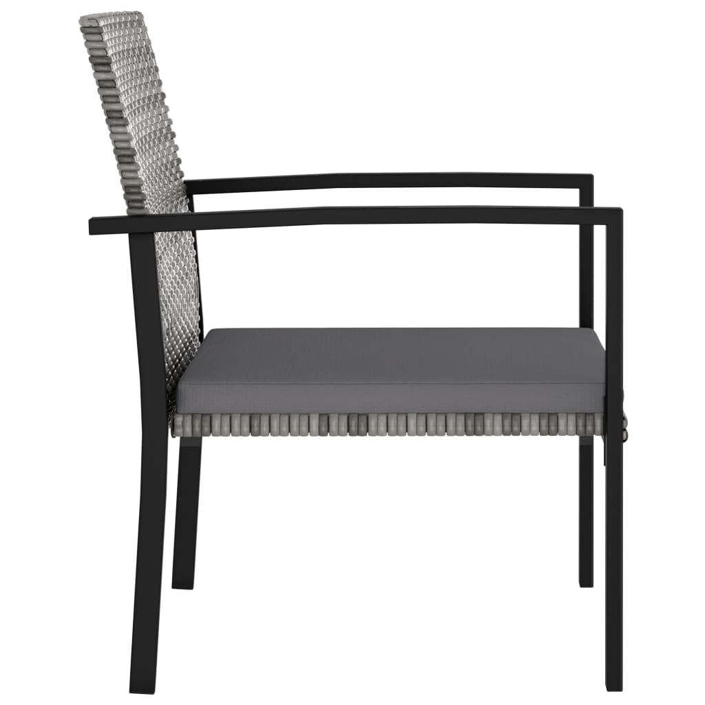 vidaXL 7 Piece Garden Dining Set Poly Rattan Grey