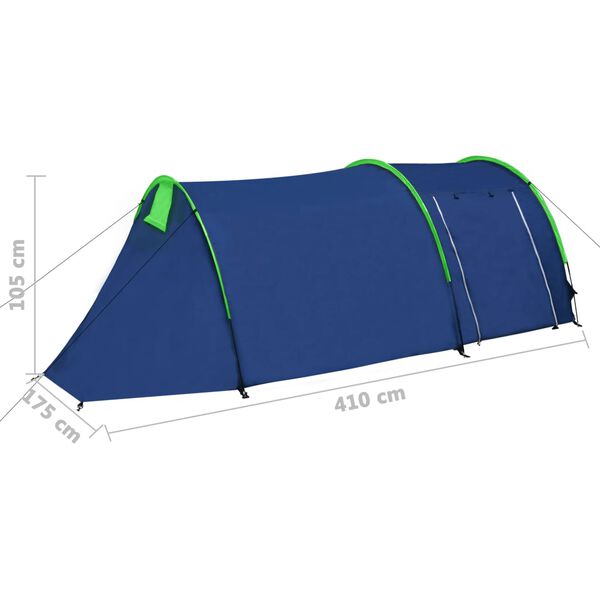 vidaXL Camping Tent 4 Persons Navy Blue/Green