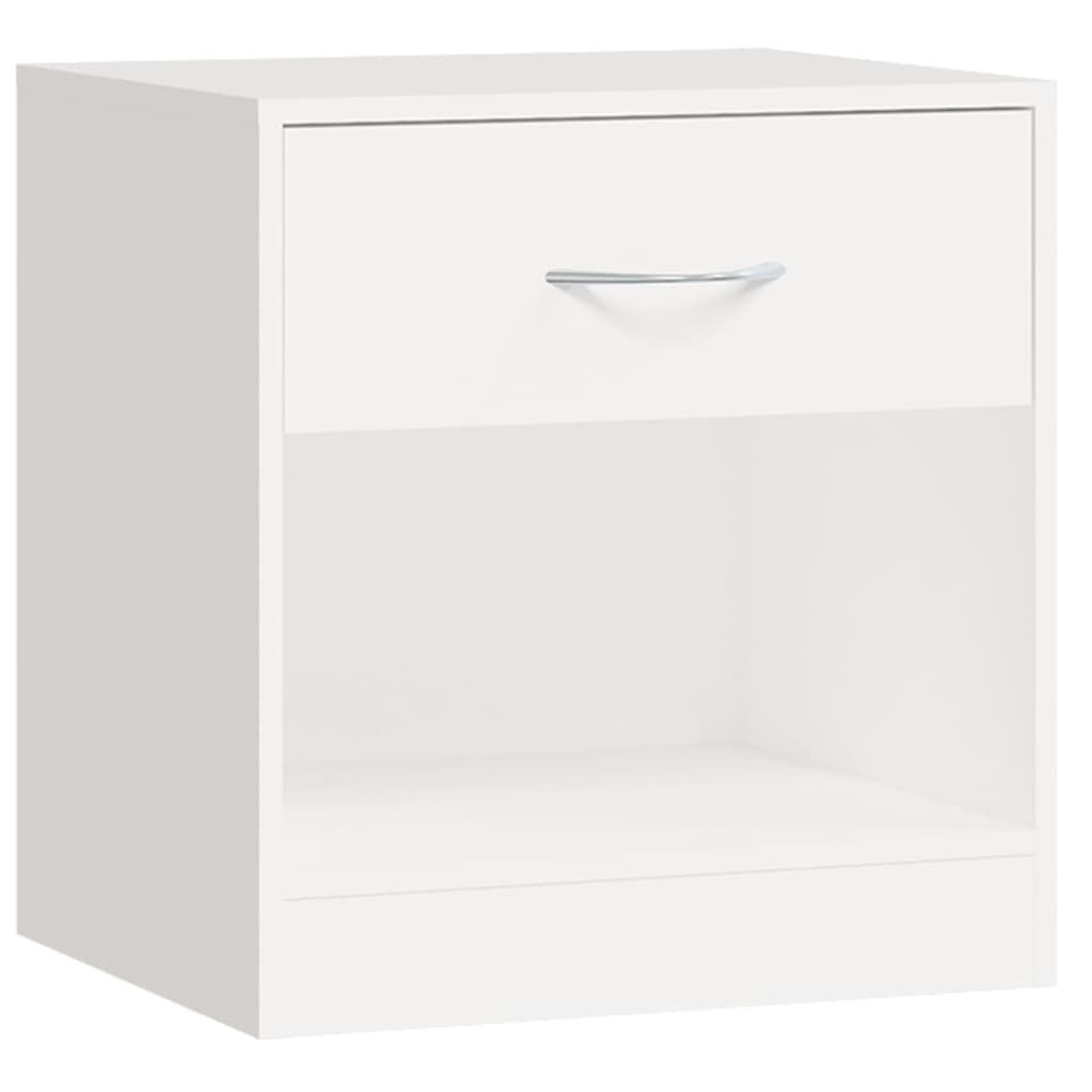vidaXL Nightstand 2 pcs with Drawer White