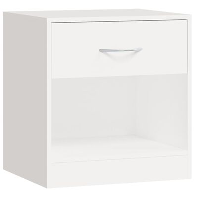 vidaXL Nightstand 2 pcs with Drawer White, white vidaXL Nightstand 2 pcs with Drawer White