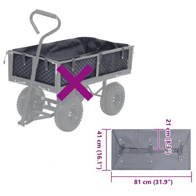 vidaXL Garden Cart Liner Dark Grey 81x41x21 cm Fabric, dark grey vidaXL Garden Cart Liner Dark Grey 81x41x21 cm Fabric