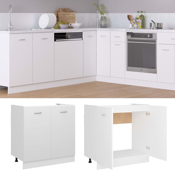vidaXL Sink Bottom Cabinet Lyon White 80x46x81.5 cm Engineered Wood