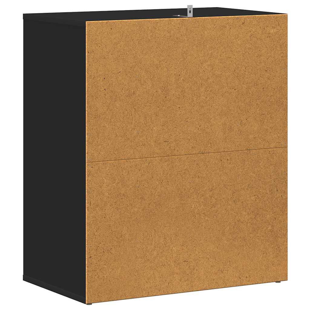 vidaXL Shoe Cabinet Black 60x35x70 cm Engineered Wood