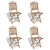 vidaXL Foldable Outdoor Chairs Bamboo 4 pcs