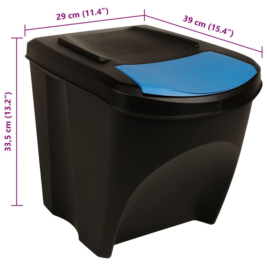 vidaXL Stackable Dustbins 4 pcs Anthracite 100 L