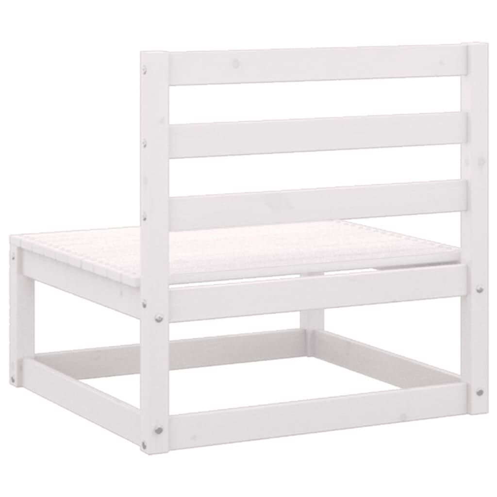 vidaXL Garden Middle Sofas 3 pcs White Solid Wood Pine