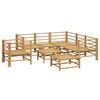 vidaXL 8 Piece Garden Lounge Set with Light Grey Cushions Bamboo