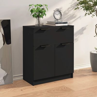 vidaXL Sideboard Black 60x30x70 cm Engineered Wood, black vidaXL Sideboard Black 60x30x70 cm Engineered Wood