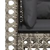 vidaXL Garden Sofa with Cushions 3-Seater Grey Poly Rattan