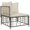 vidaXL 5 Piece Garden Lounge Set with Cushions Anthracite Poly Rattan
