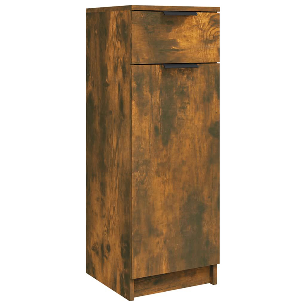 vidaXL Bathroom Cabinet Smoked Oak 32x34x90 cm Engineered Wood